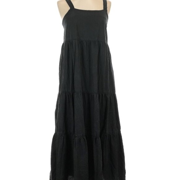 The Drop Women's Britt Tiered Maxi Tent Dress Size Small Color Black - Picture 1 of 10